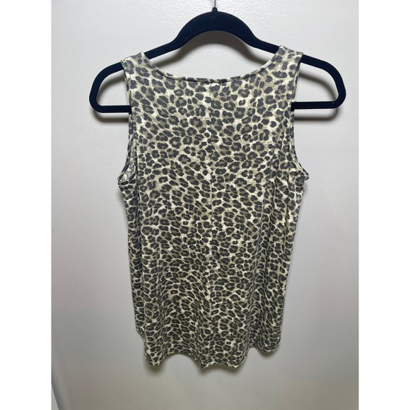 Zenana Leopard Print Tank Top  Large RPT-8110AB Scoop Neck Sleeveless Brown - Picture 4 of 4